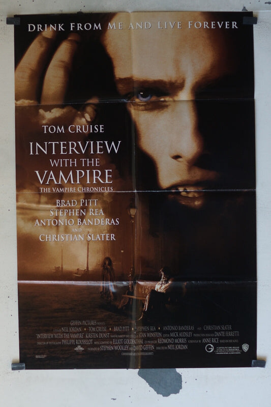 INTERVIEW WITH THE VAMPIRE ORIGINAL MOVIE POSTER 68x100 Tom Cruise , Brad Pitt 