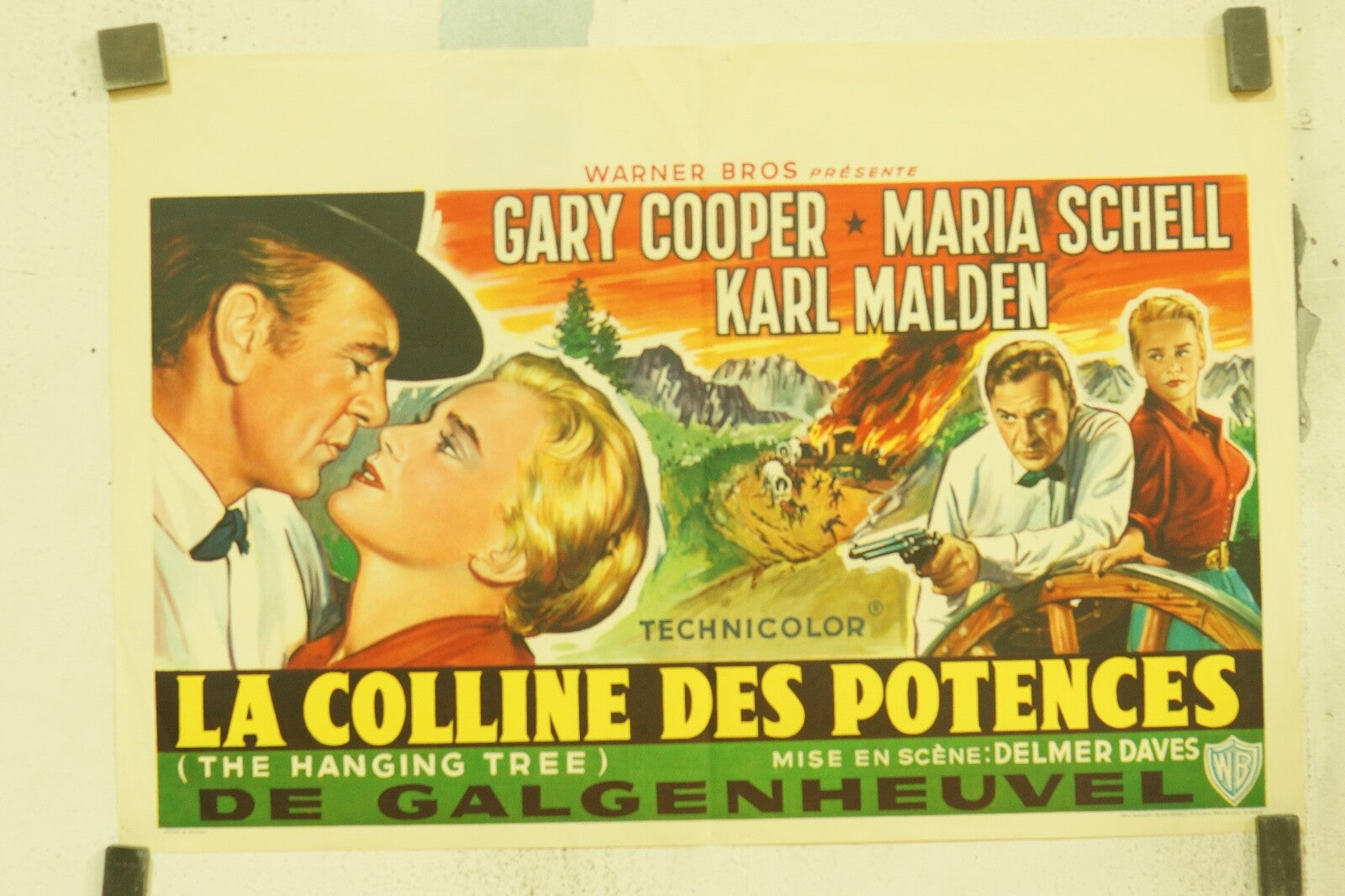 LA COLLINE DES POTENCES ( (BELGIAN POSTER) ORIGINAL 38x55 GARY COOPER- MARIA