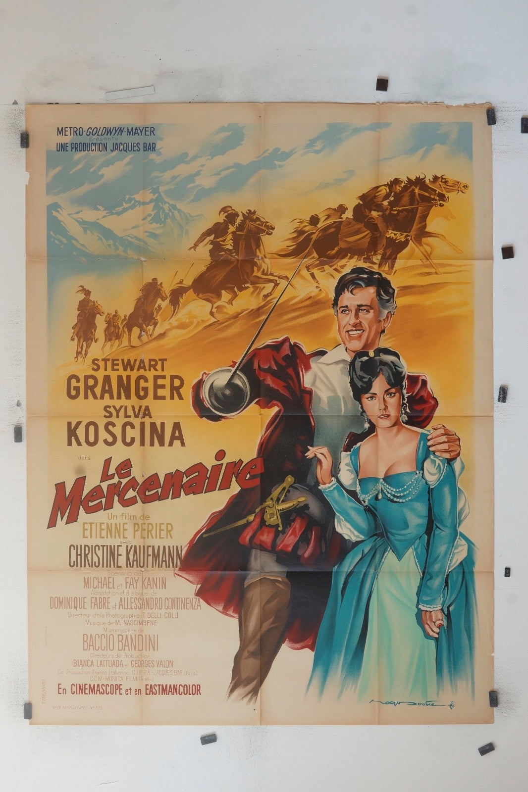 LE MERCENAIRE STEWART GRANGER MOVIE POSTER ORIGINAL (120X160)
