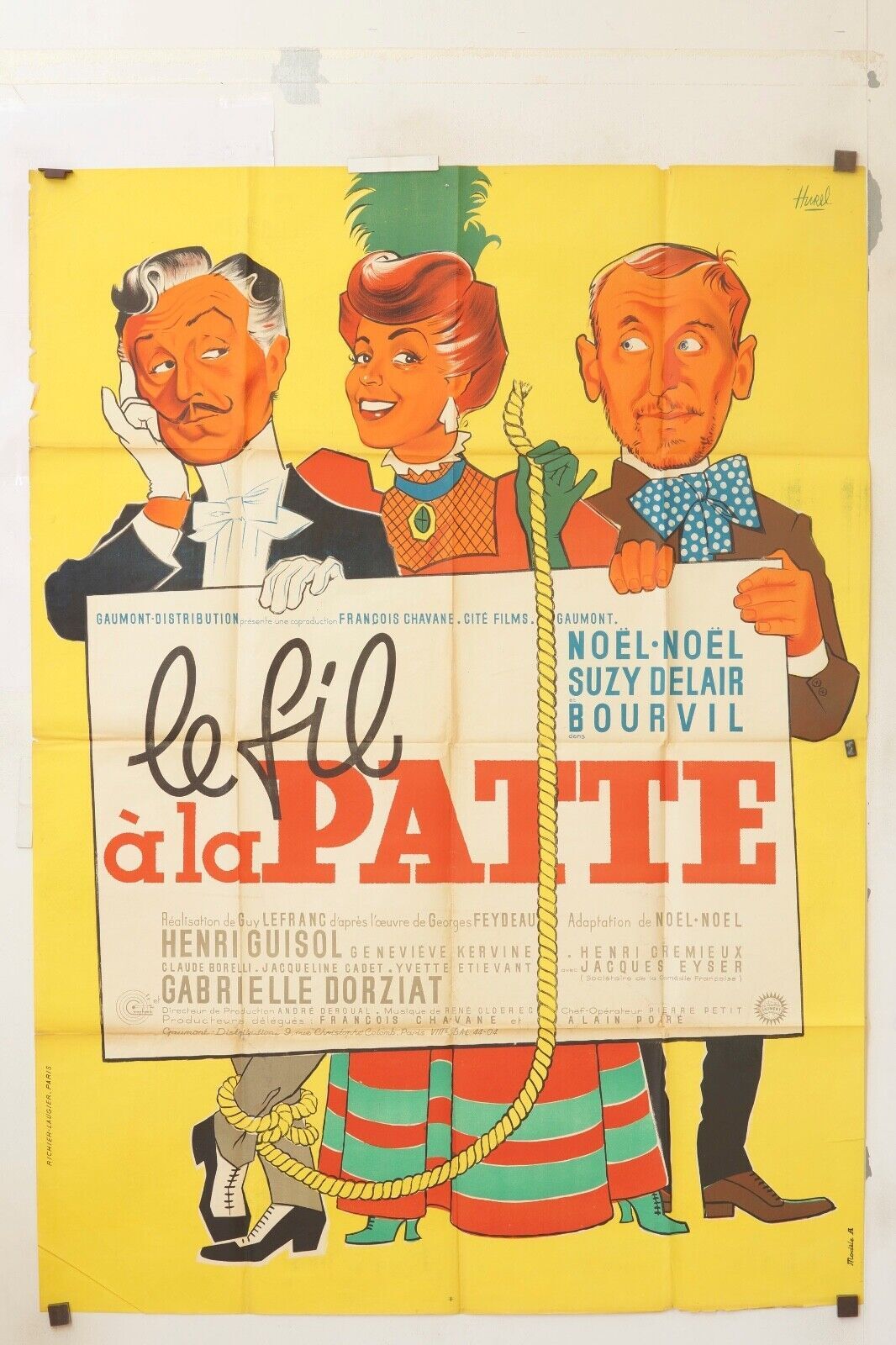 LE FIL À LA PATTE MOVIE POSTER ORIGINAL (120x160) NOËL - NOËL