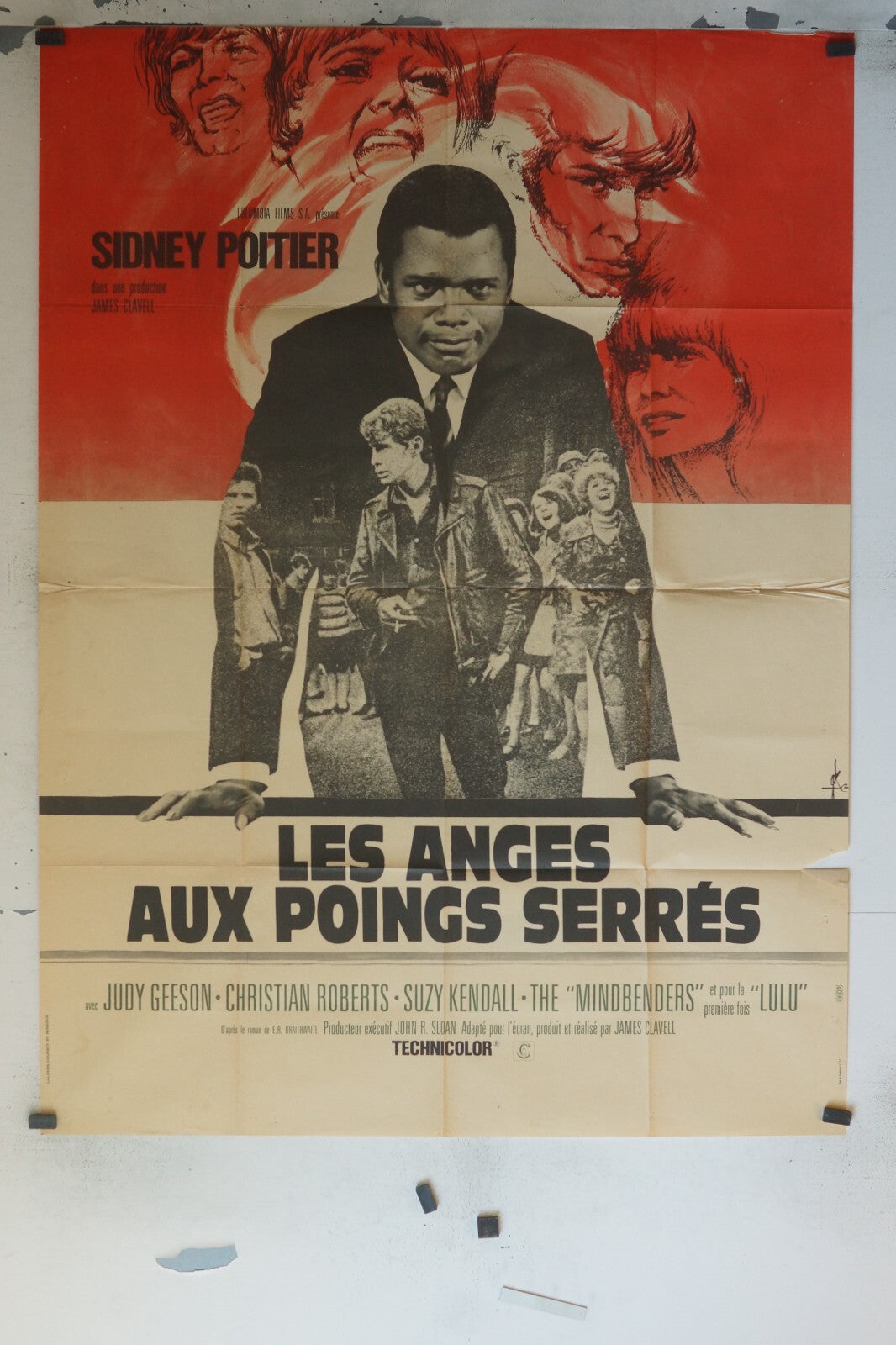 LES ANGES AUX POINGS SERRÉS MOVIE POSTER ORIGINAL 120x160 SIDNEY POITIER