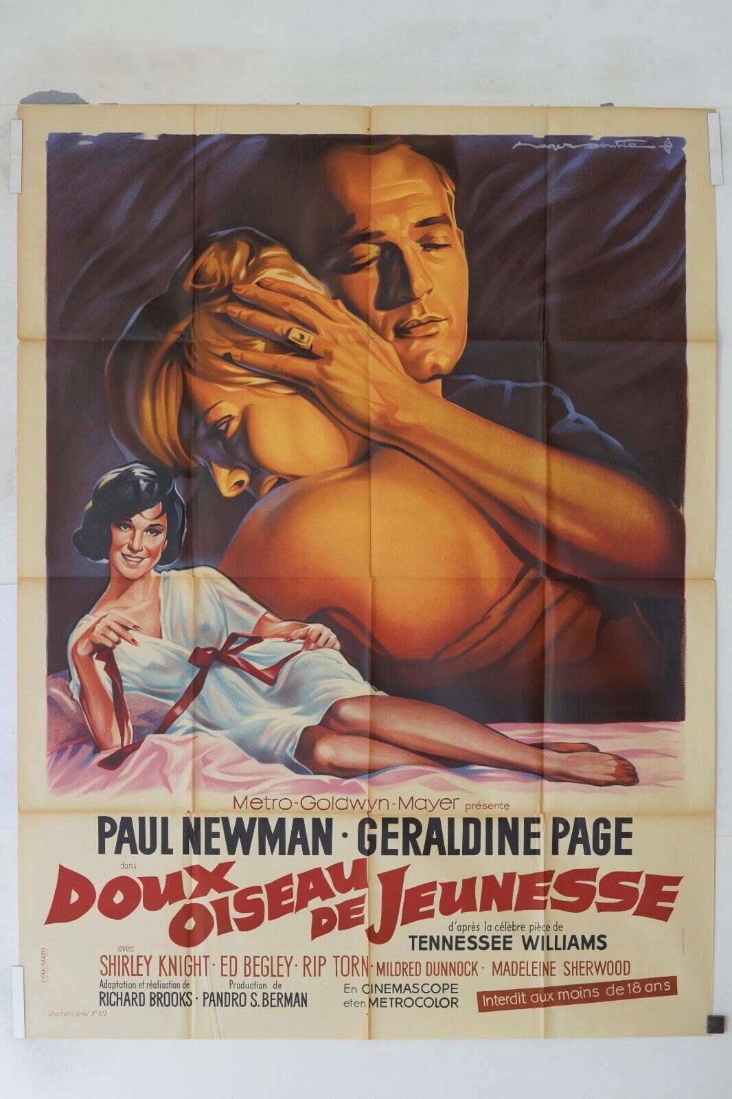 DOUX OISEAUX DE JEUNESSE MOVIE POSTER ORIGINAL 120x160 PAUL NEWMAN