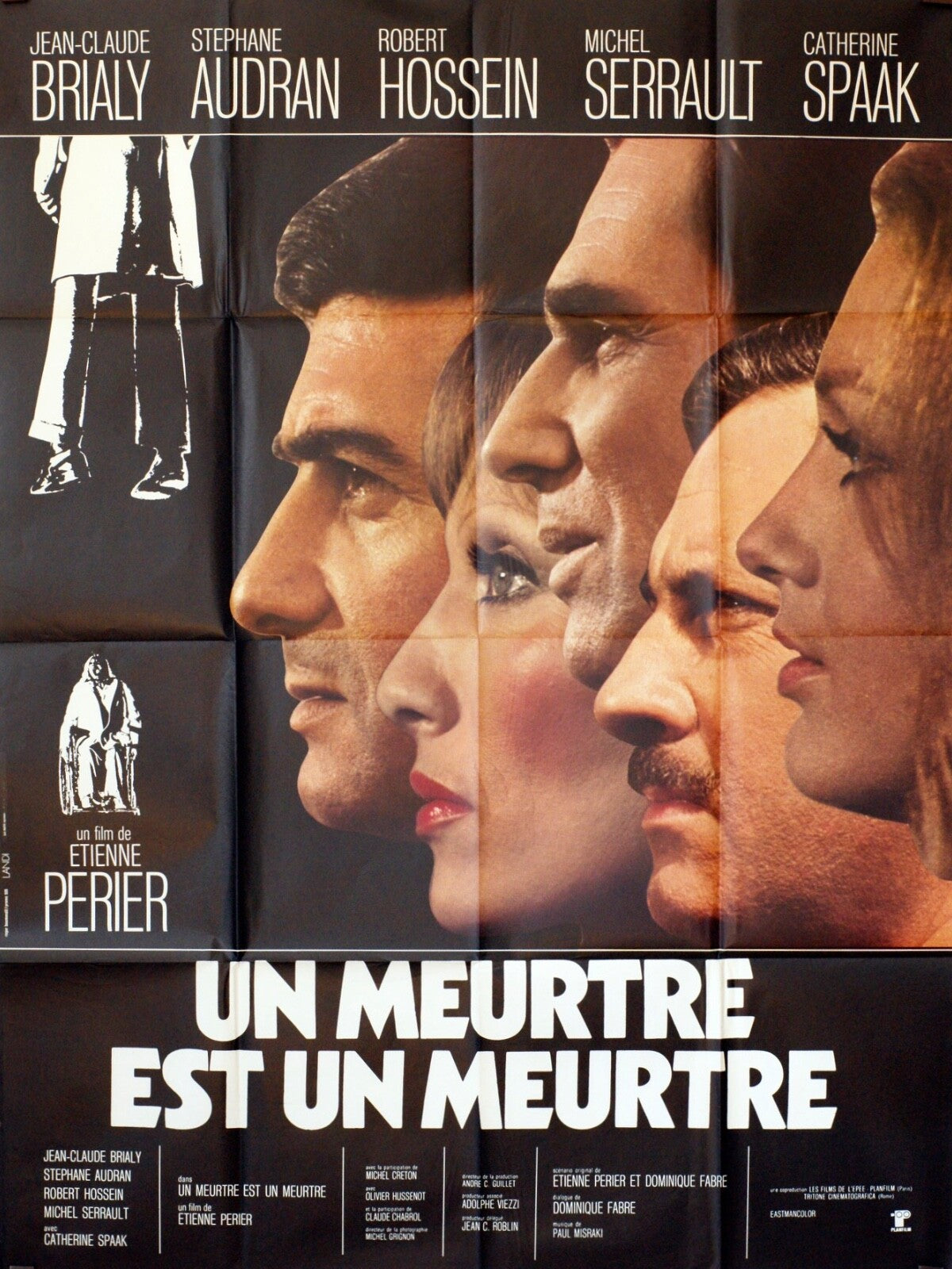 UN MEURTRE EST UN MEURTRE POSTER ORIGINAL 120x160 JEAN-CLAUDE BRIALY