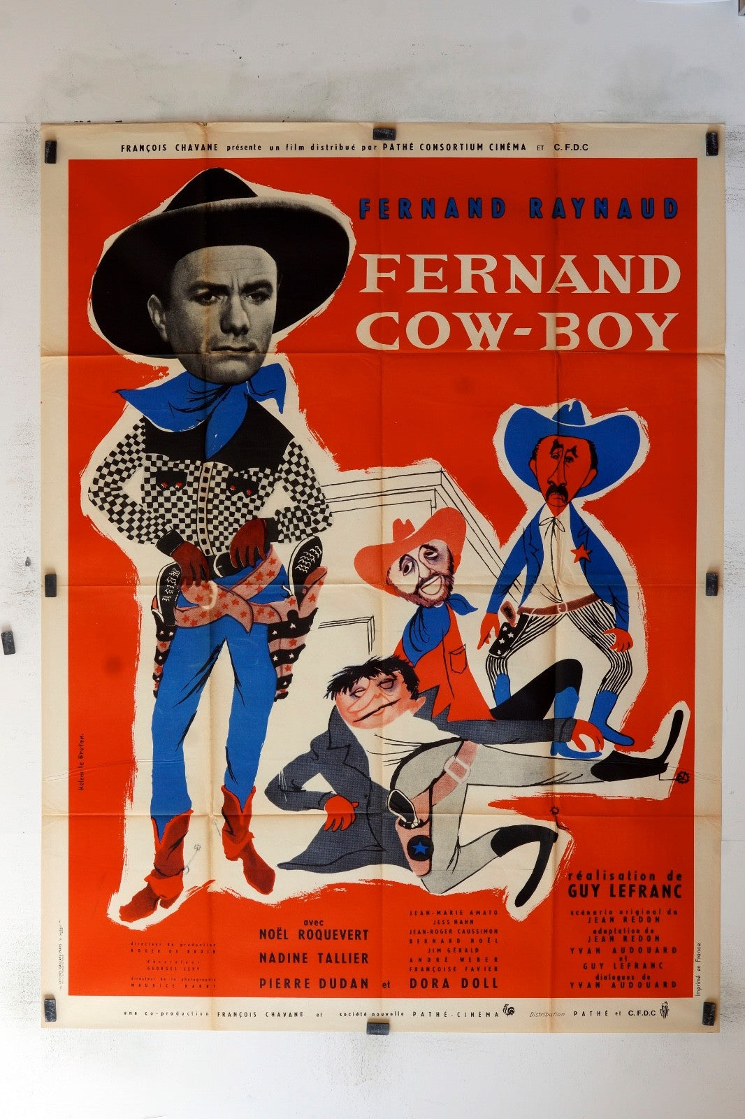 FERNAND COW-BOY FERNAND RAYNAUD 120x160 ORIGINAL MOVIE POSTER