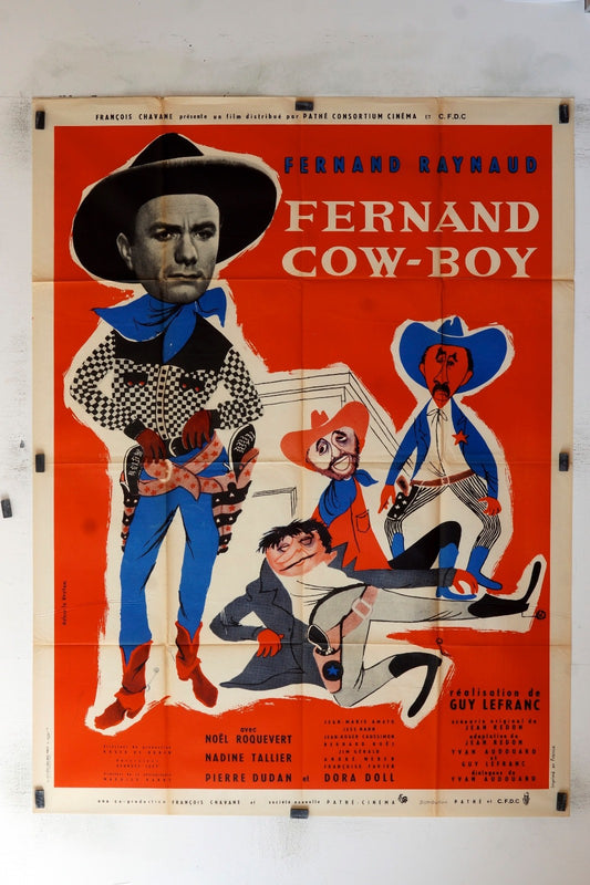 FERNAND COW-BOY FERNAND RAYNAUD 120x160 ORIGINAL MOVIE POSTER