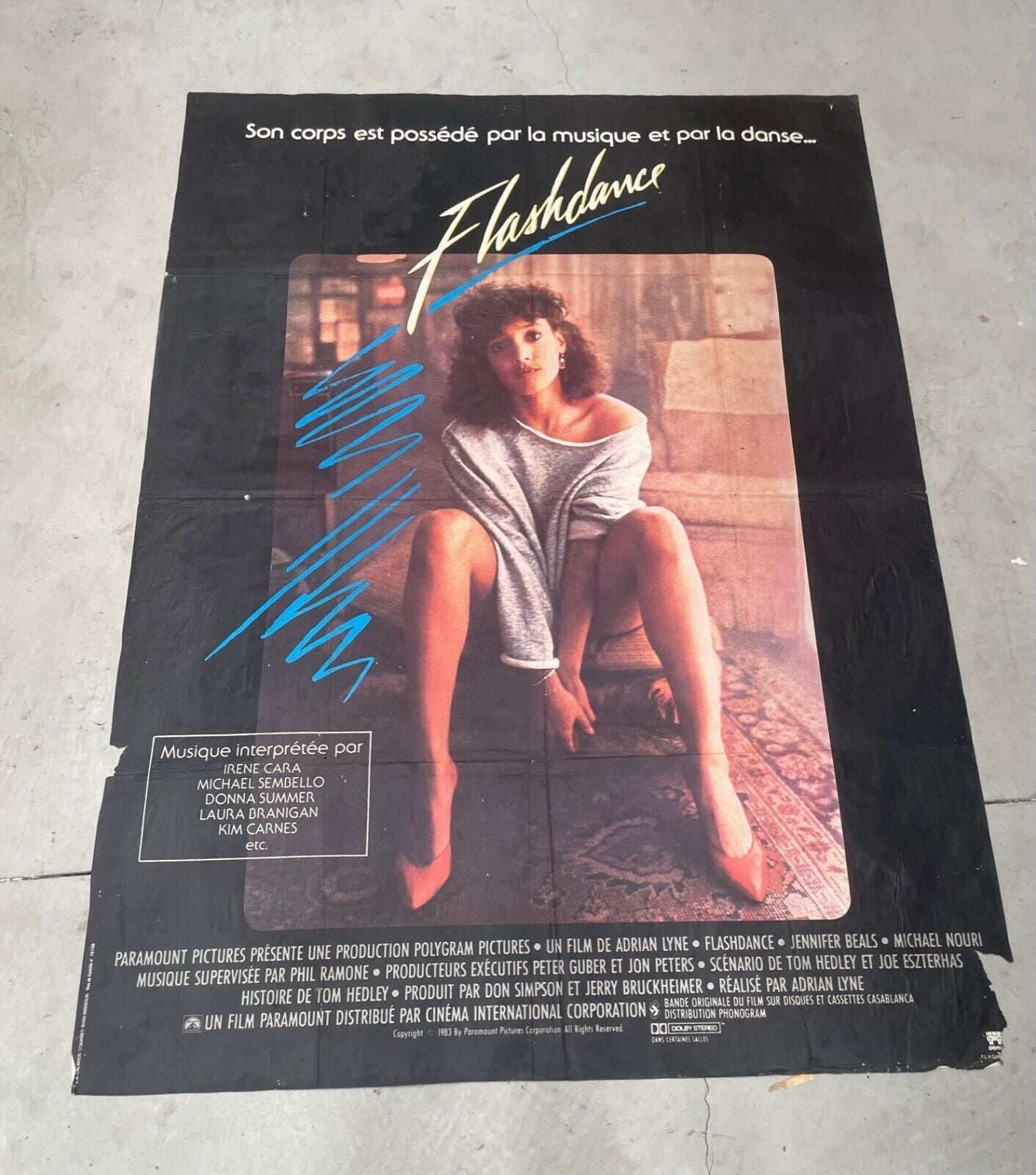 FLASHDANCE MOVIE POSTER ORIGINAL 120x160 JENNIFER BEALS
