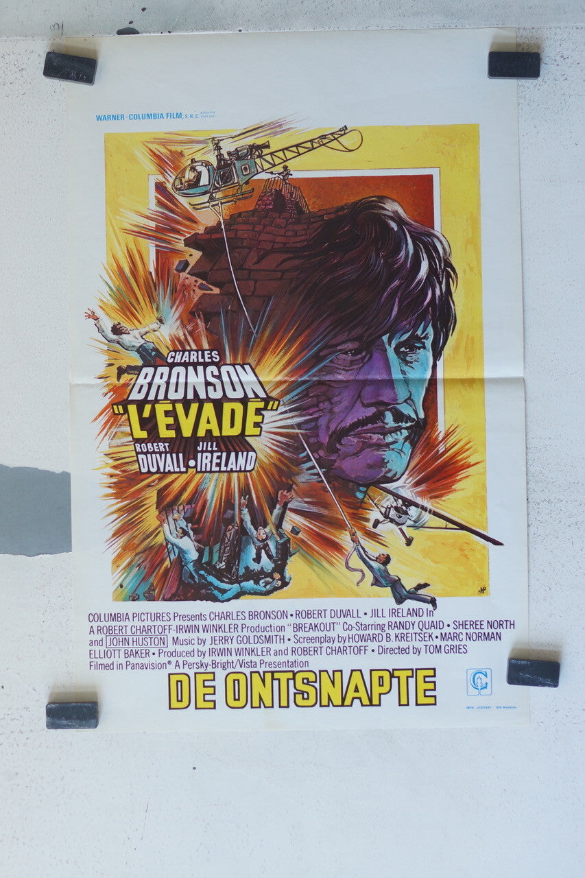 EVADE (L’) MOVIE POSTER ORIGINAL 54x35 Robert Duvall , Jill Ireland , 