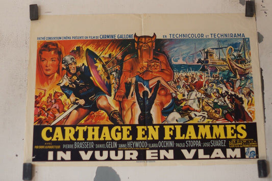 CARTHAGE EN FLAMMES (French Edition) ORIGINAL 30x55