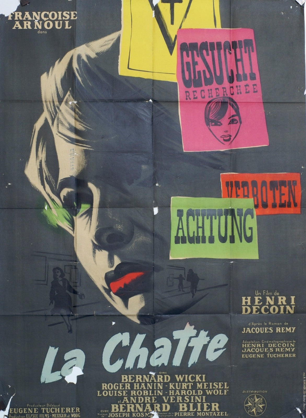 LA CHATTE FRANCOISE ARNOUL MOVIE POSTER ORIGINAL 120x160