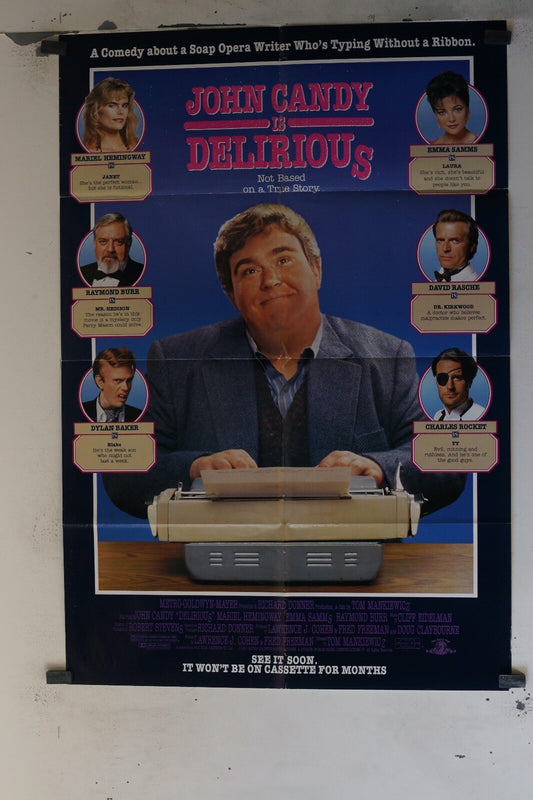 JOHN CANDY IS DELIRIOUS (70X100) ORIGINAL MOVIE POSTER MARIEL HEMINGWAY