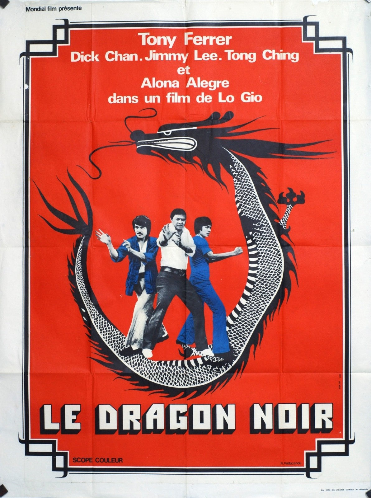 LE DRAGON NOIR TONY FERRER MOVIE POSTER ORIGINAL 120x160