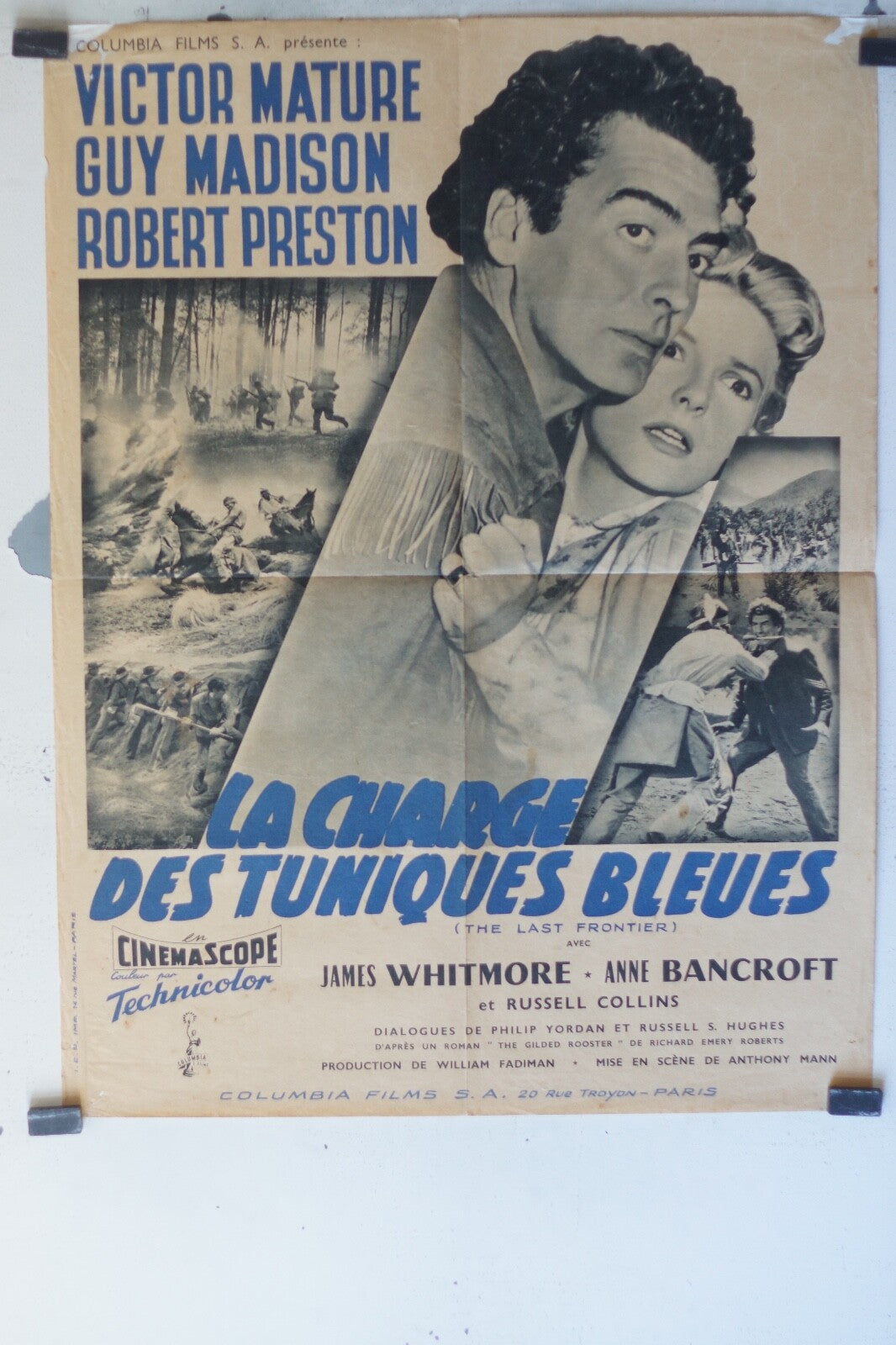  CHARGE DES TUNIQUES BLEUES (LA) movie poster ORIGINAL 60x80 Victor Mature 