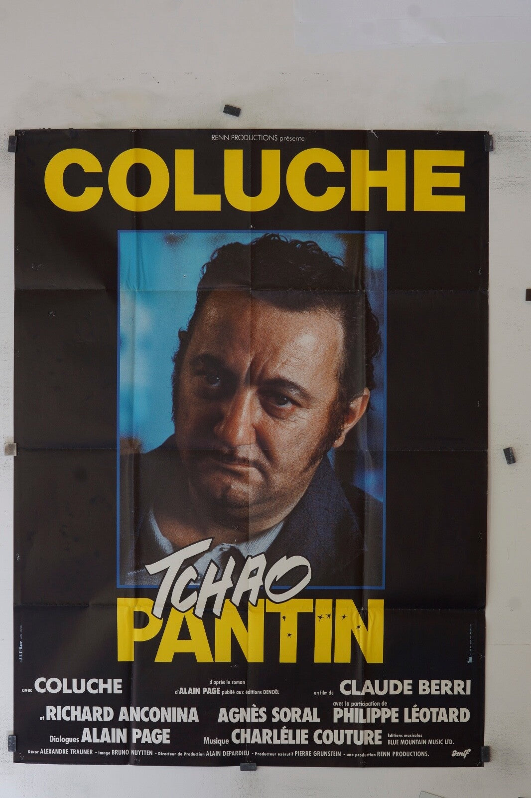 TCHAO PANTIN COLUCHE MOVIE POSTER ORIGINAL 120x160