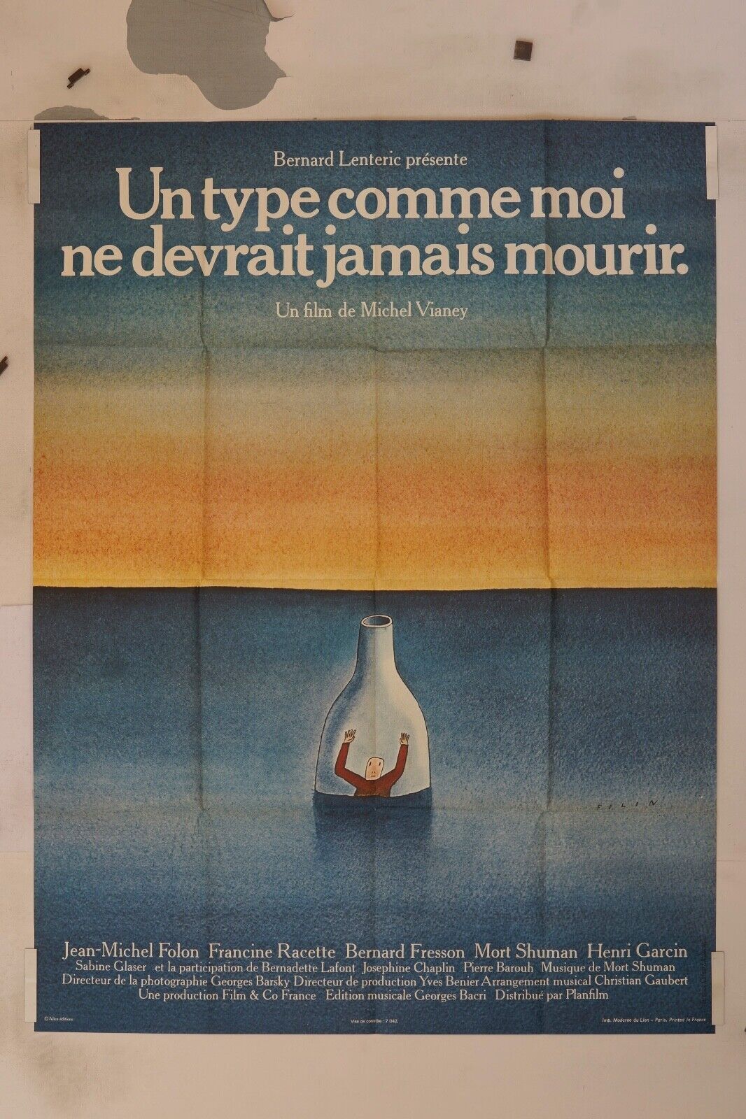 UN TYPE COMME MOI NE DEVRAIT JAMAIS MOURIR MOVIE POSTER ORIGINAL 120x160 TROTTA