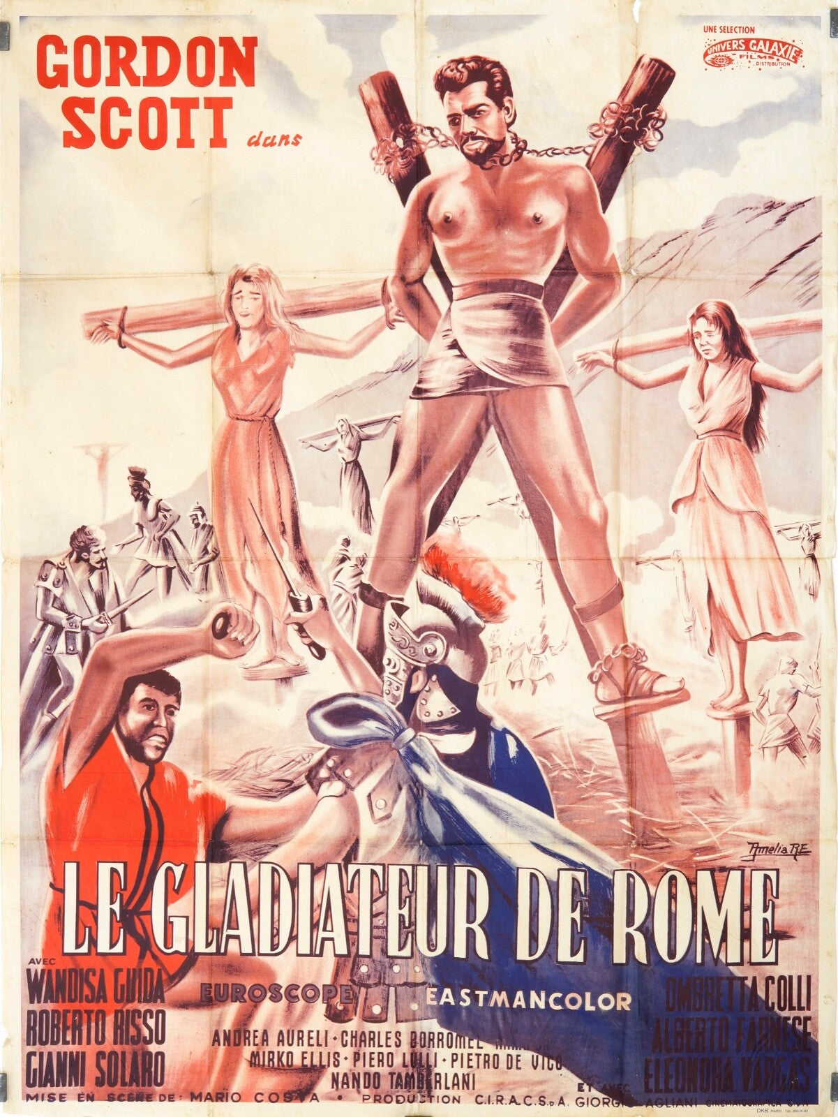 LE GLADIATEUR DE ROME MOVIE POSTER ORIGINAL 120x160 GORDON SCOTT