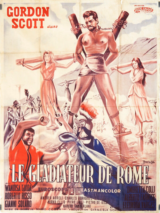 LE GLADIATEUR DE ROME MOVIE POSTER ORIGINAL 120x160 GORDON SCOTT