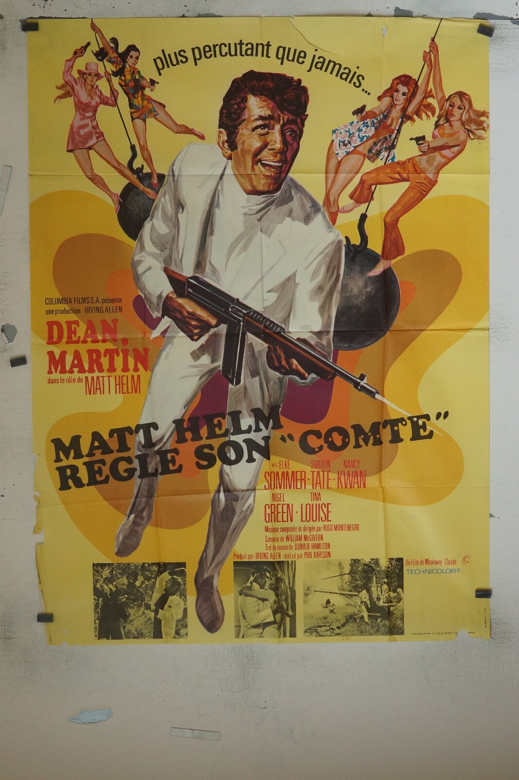 MATT HELM REGLE SON « COMTE” MOVIE POSTER ORIGINAL 120x160 DEAN MARTIN