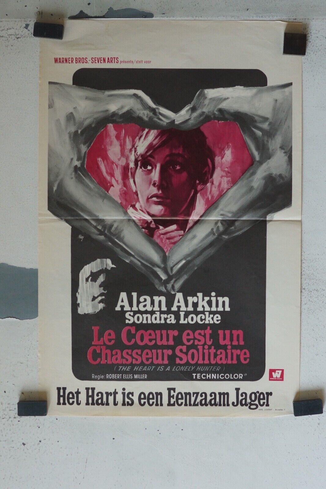 LE COEUR EST UN CHASSEUR SOLITAIRE ORIGINAL MOVIE POSTER 55X37 ALAN ARKIN