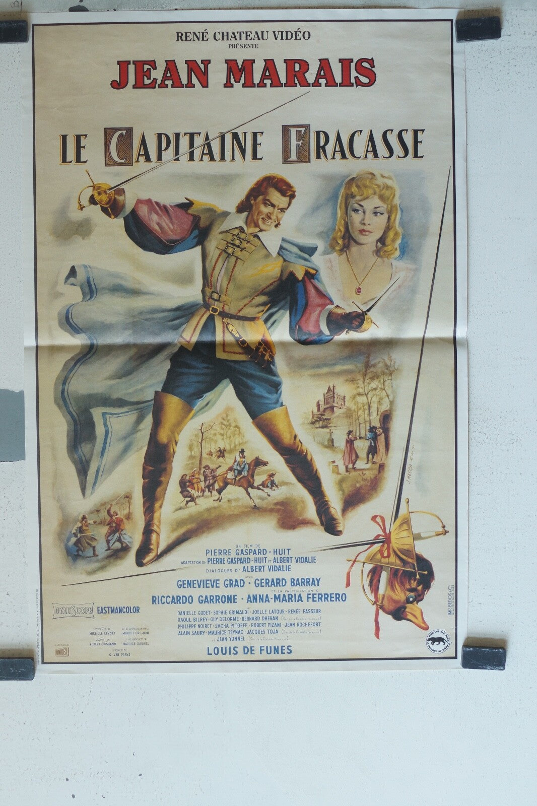 CAPITAINE FRACASSE (LE) MOVIE POSTER ORIGINAL 40x60 Jean Marais , Philippe Noire