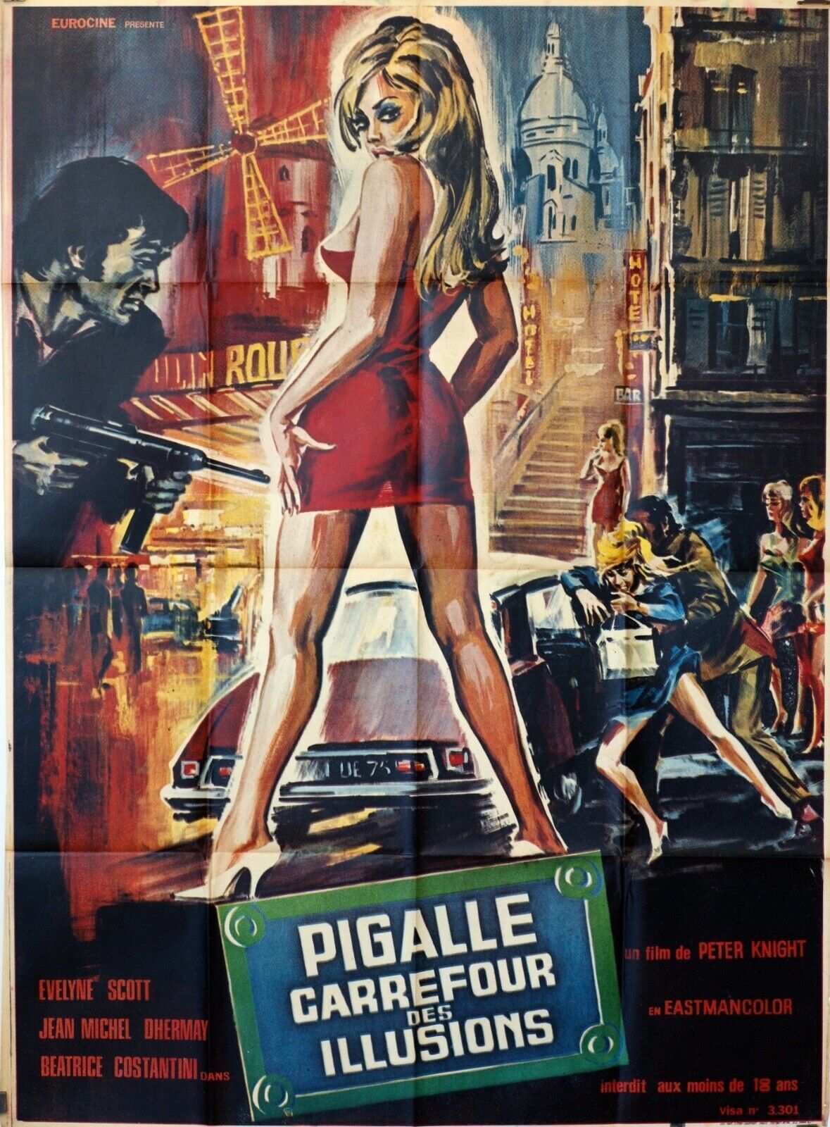PIGALLE CARREFOUR DES ILLUSIONS MOVIE POSTER ORIGINAL 120x160 EVELYNE SCOTT