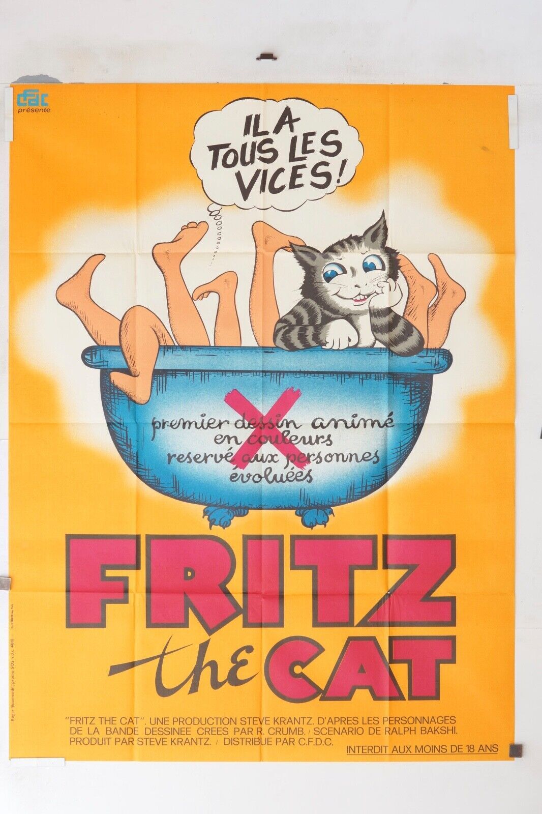 FRITZ THE CAT MOVIE POSTER ORIGINAL 120x160 MARIA SCHNEIDER