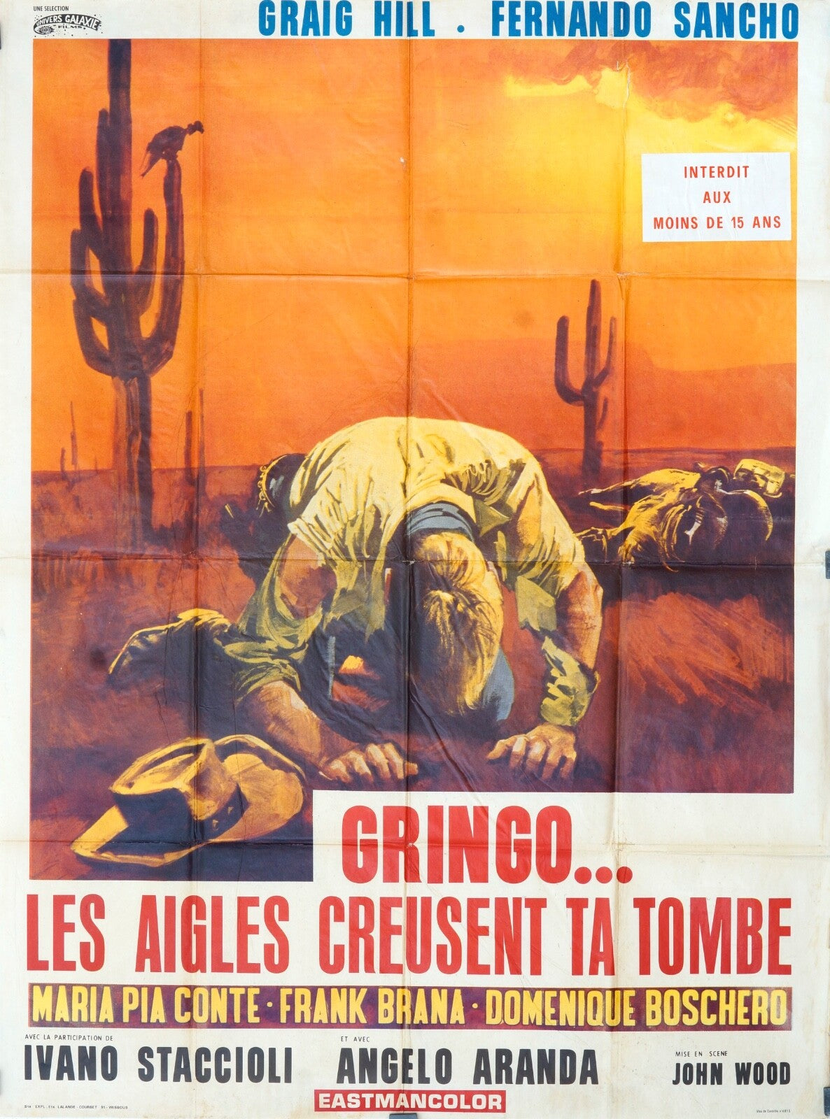 GRINGO…LES AIGLES CREUSENT TA TOMBE  120X160 MOVIE POSTER ORIGINAL, GRAIG HILL