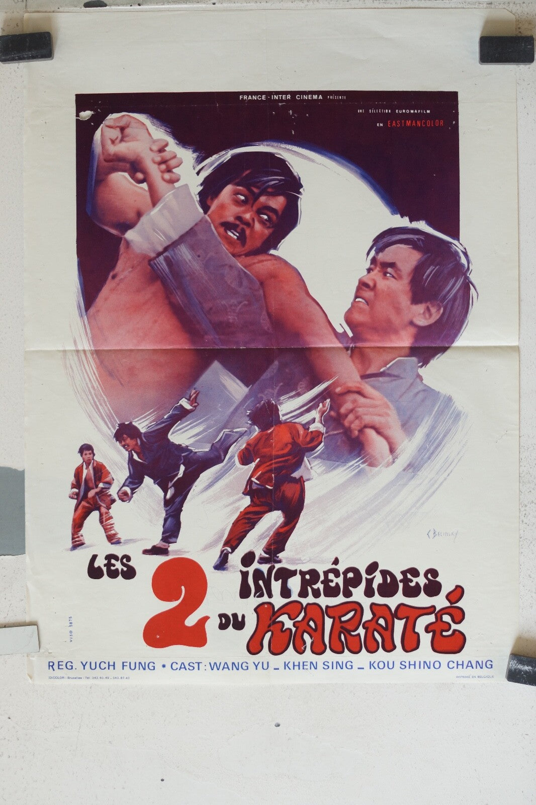 2 INTREPIDES DU KARATE (LES) (BELGE) MOVIE POSTER ORIGINAL 55x36 Bruce Leung 