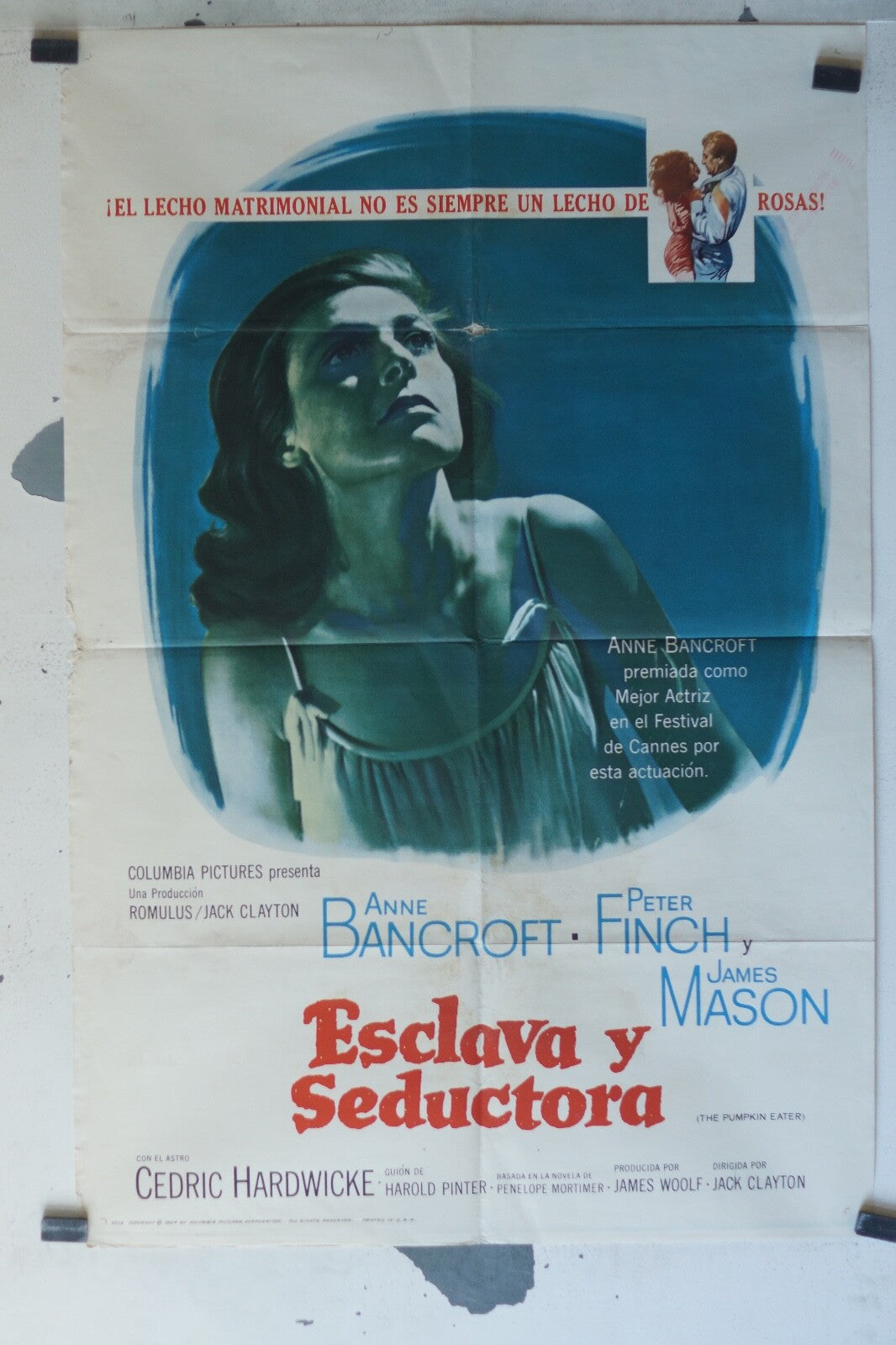 ESCLAVA Y SEDUCTORA MOVIE POSTER 68x102 Anne Bancroft , Peter Finch 