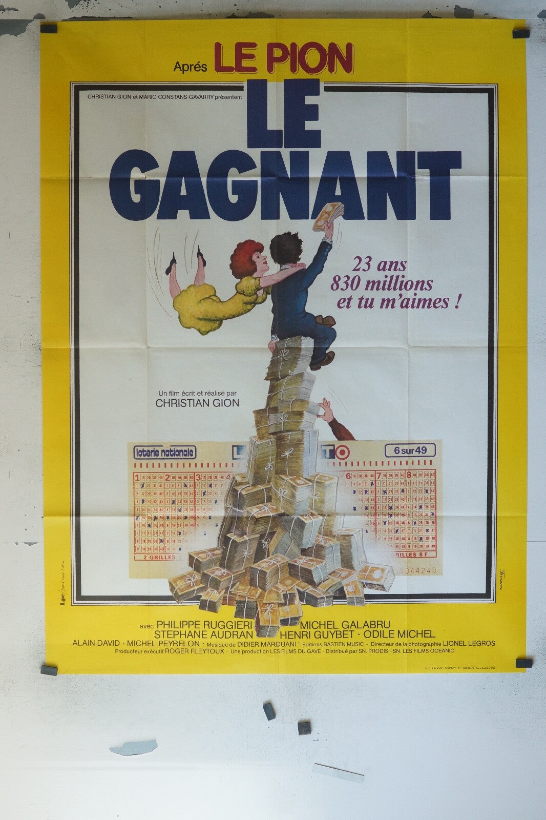LE GAGNANT MOVIE POSTER ORIGINAL 120x160 MICHEL GALABRU