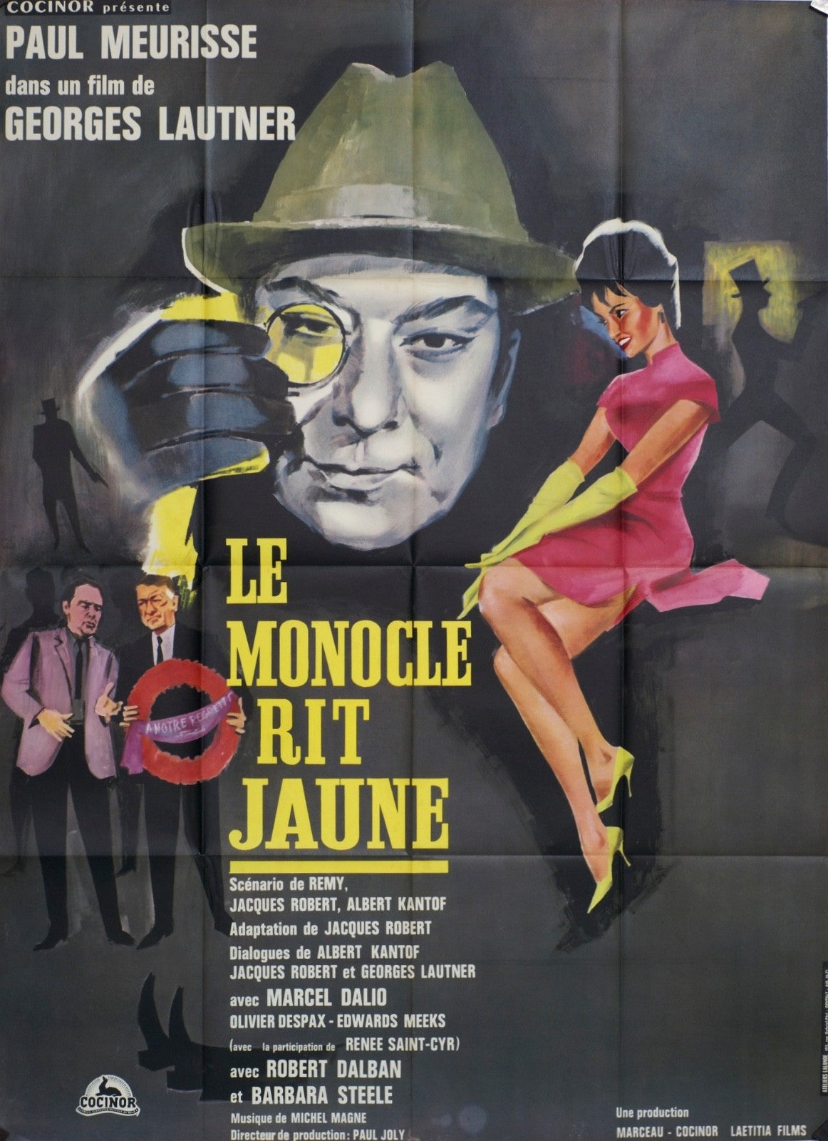 LE MONOCLE RIT JAUNE PAUL MEURISSE MOVIE POSTER ORIGINAL 120x160