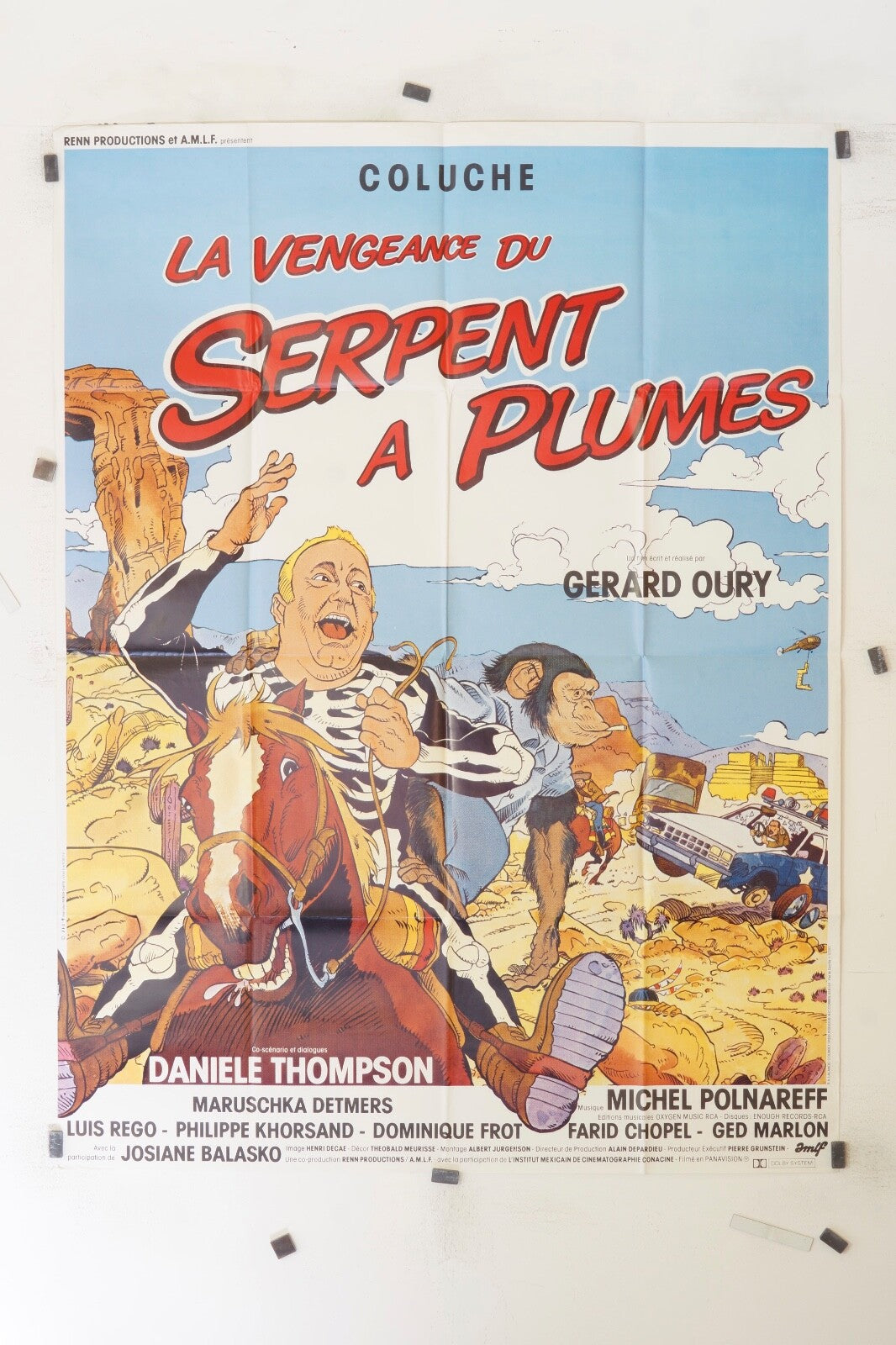 LA VENGEANCE DU SERPENT À PLUMES COLUCHE MOVIE POSTER ORIGINAL 120x160