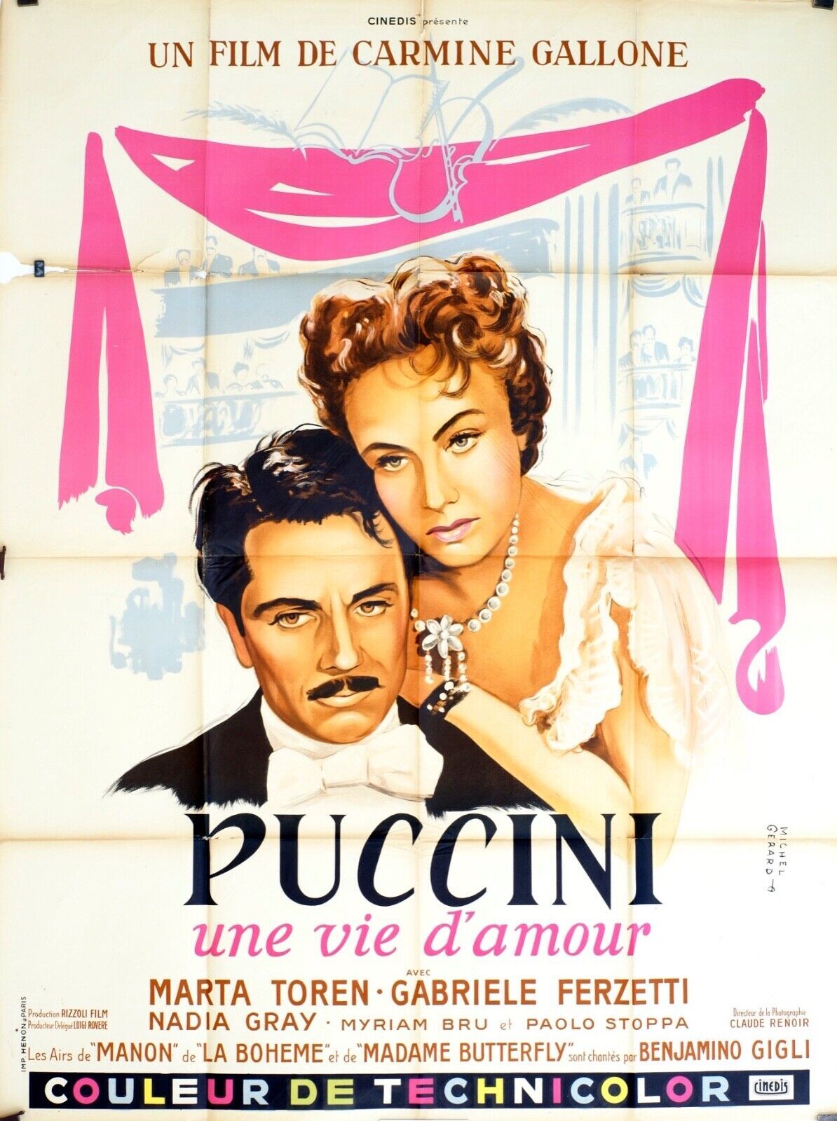 PUCCINI UNE VIE D’AMOUR MOVIE POSTER ORIGINAL 120x160 MARTA TOREN