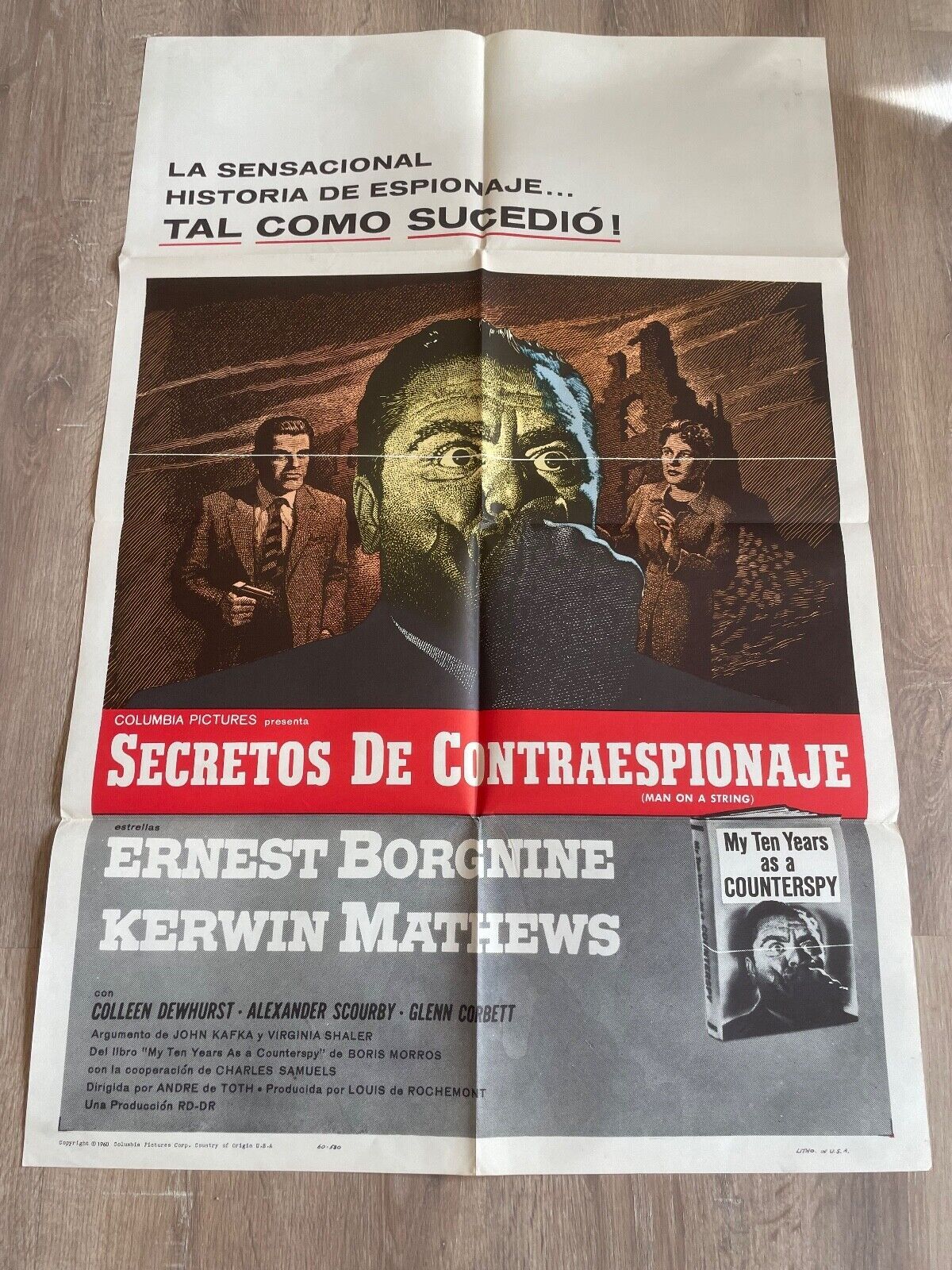 SECRETOS DE CONTRAESPIONAJE ORIGINAL VINTAGE  (70X100) ERNEST BORGNINE