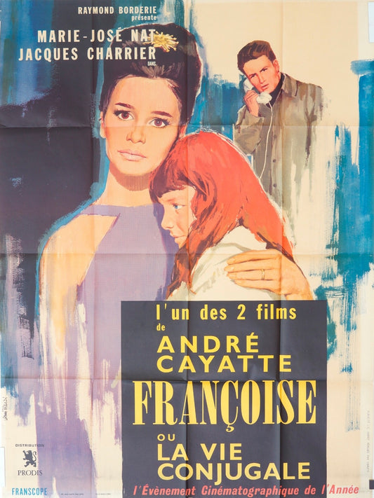 FRANCOISE OU LA VIE CONJUGALE MOVIE POSTER ORIGINAL 120x160  ANDRÉ CAYATTE