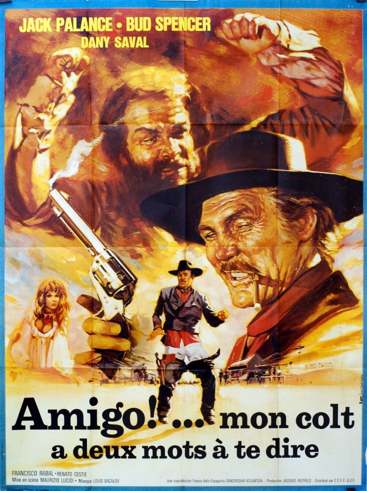 AMIGO ! …MON COLT À DEUX MOTS À TE DIRE POSTER ORIGINAL 120x160 JACK PALANCE