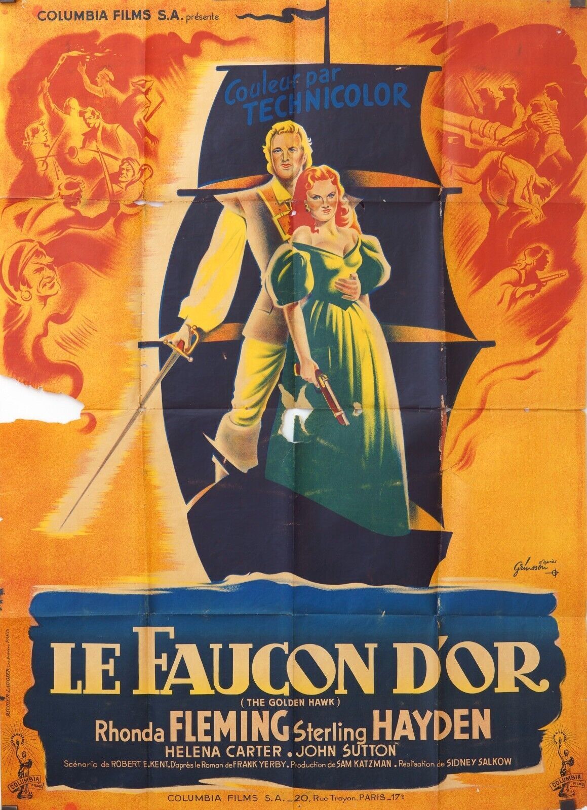LE FAUCON D’OR MOVIE POSTER ORIGINAL 120x160 RHONDA FLEMING