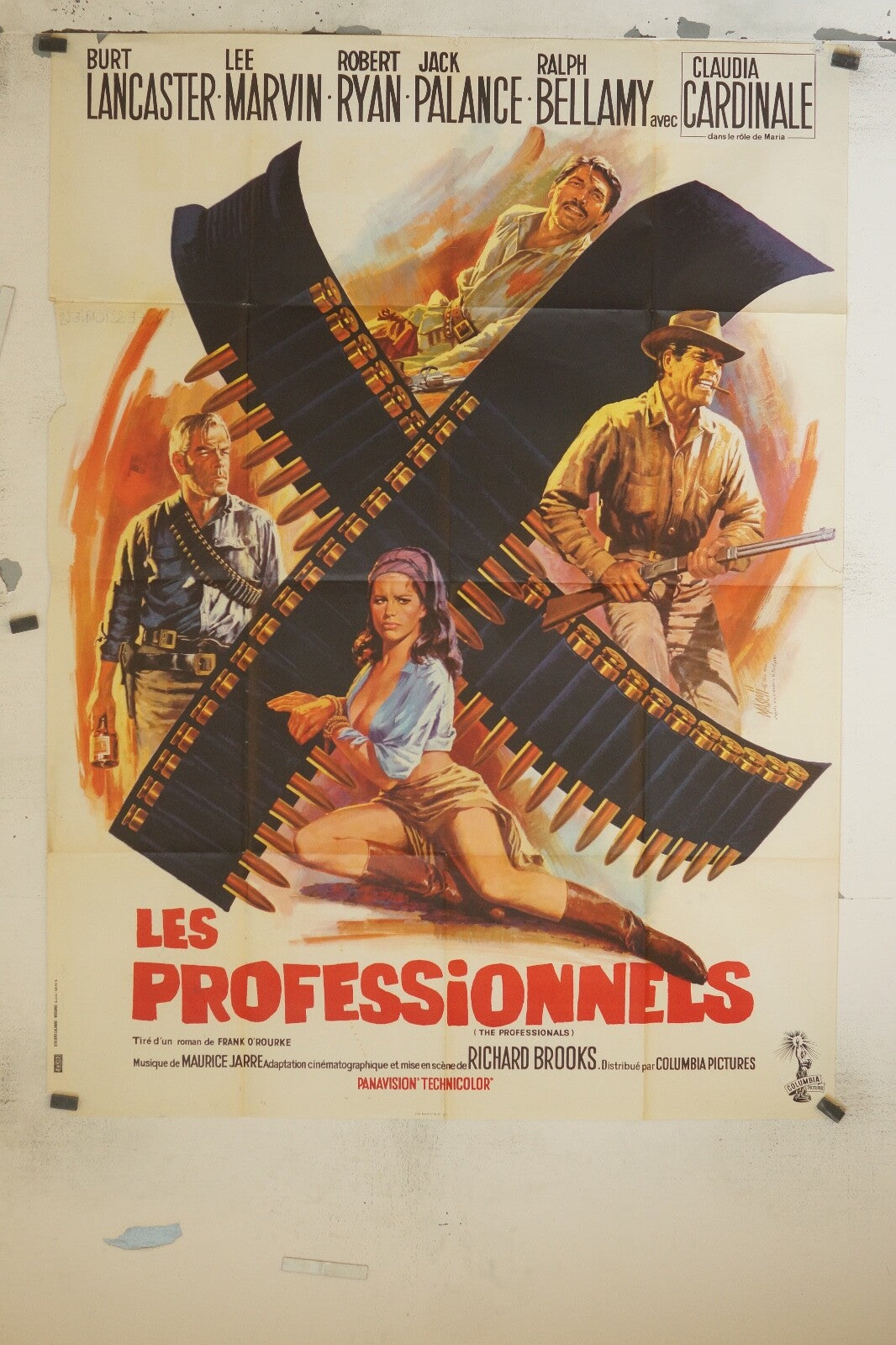 LES PROFESSIONNELS MOVIE POSTER ORIGINAL 120x160 BURT LANCASTER