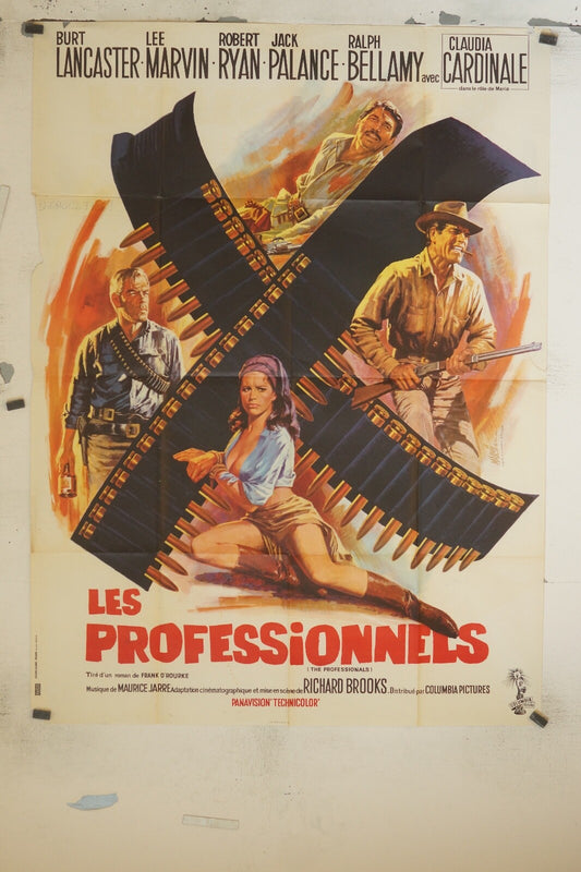 LES PROFESSIONNELS MOVIE POSTER ORIGINAL 120x160 BURT LANCASTER