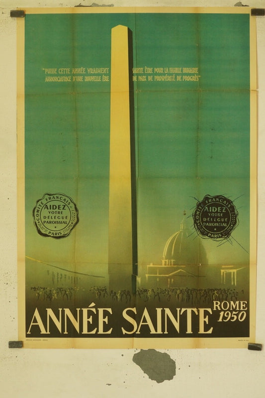 AFFICHE ANNÉE SAINTE ROME 1950 MOVIE POSTER ORIGINAL (40X60)