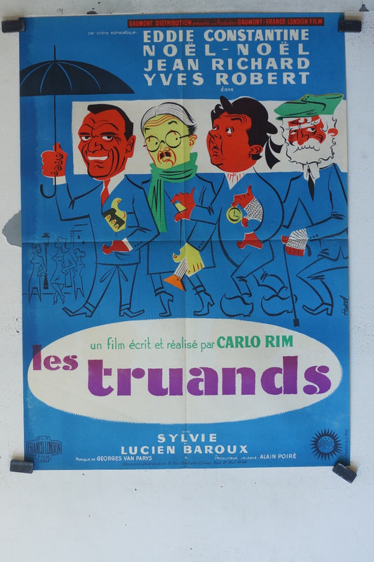 TRUANDS (LES) MOVIE POSTER ORIGINAL (60X80) Eddie Constantine 