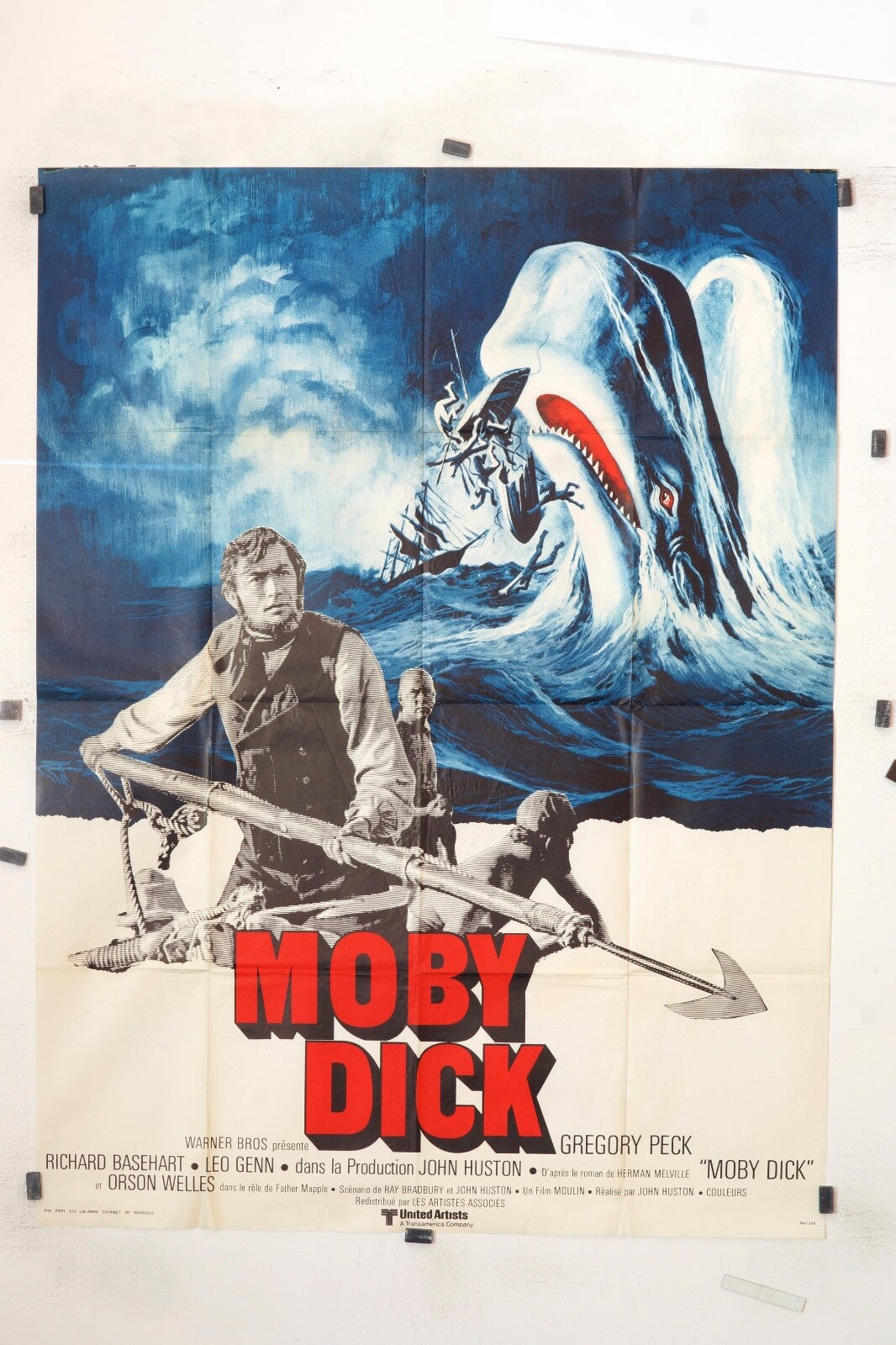 MOBY DICK RICHARD BASEHEART ORIGINAL MOVIE POSTER 120x160