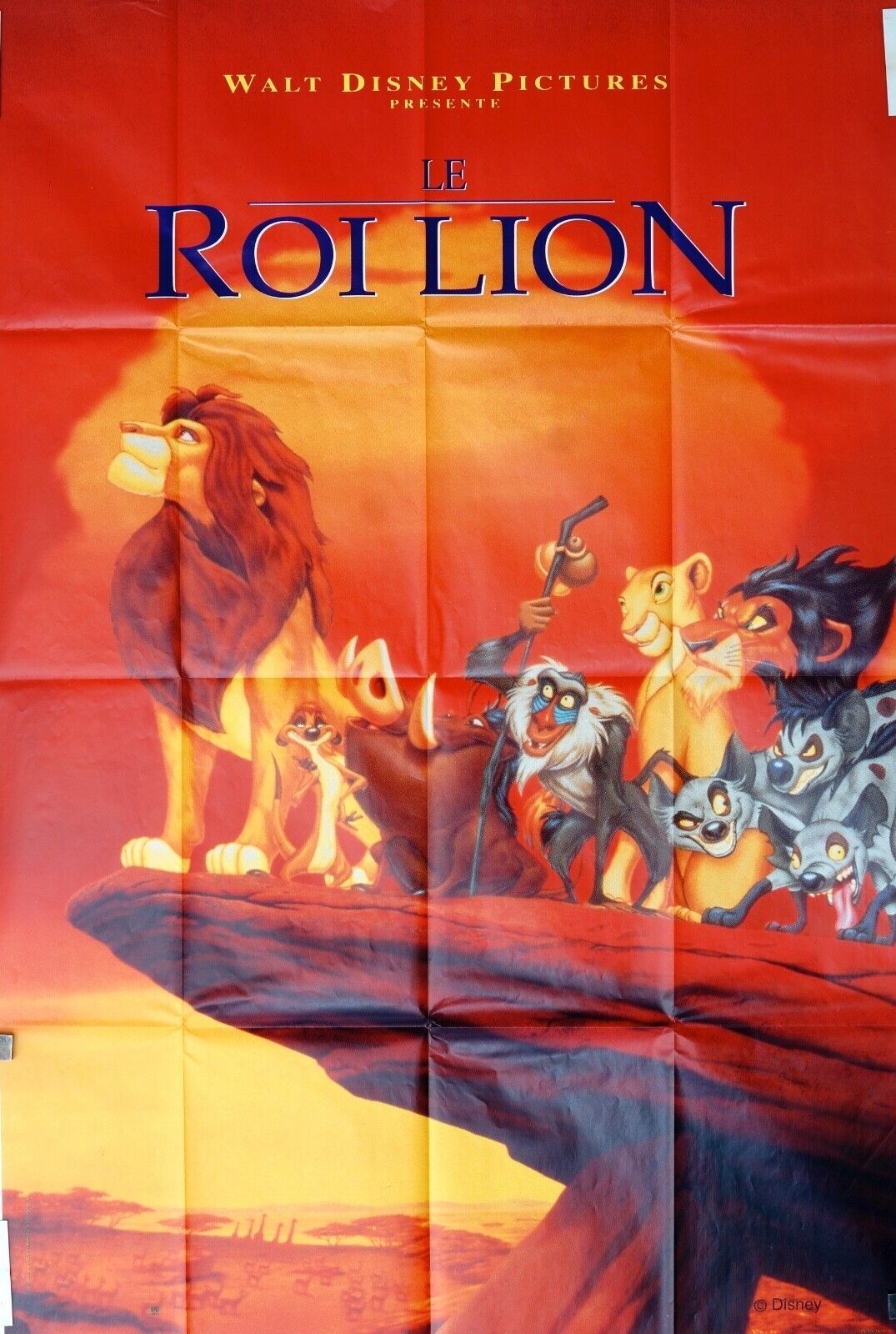 LE ROI LION MOVIE POSTER ORIGINAL 120x160 WALT DISNEY
