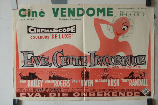EVE , CETTE INCONNUE (BELGE) MOVIE POSTER ORIGINAL 55x36 Dan Dailey