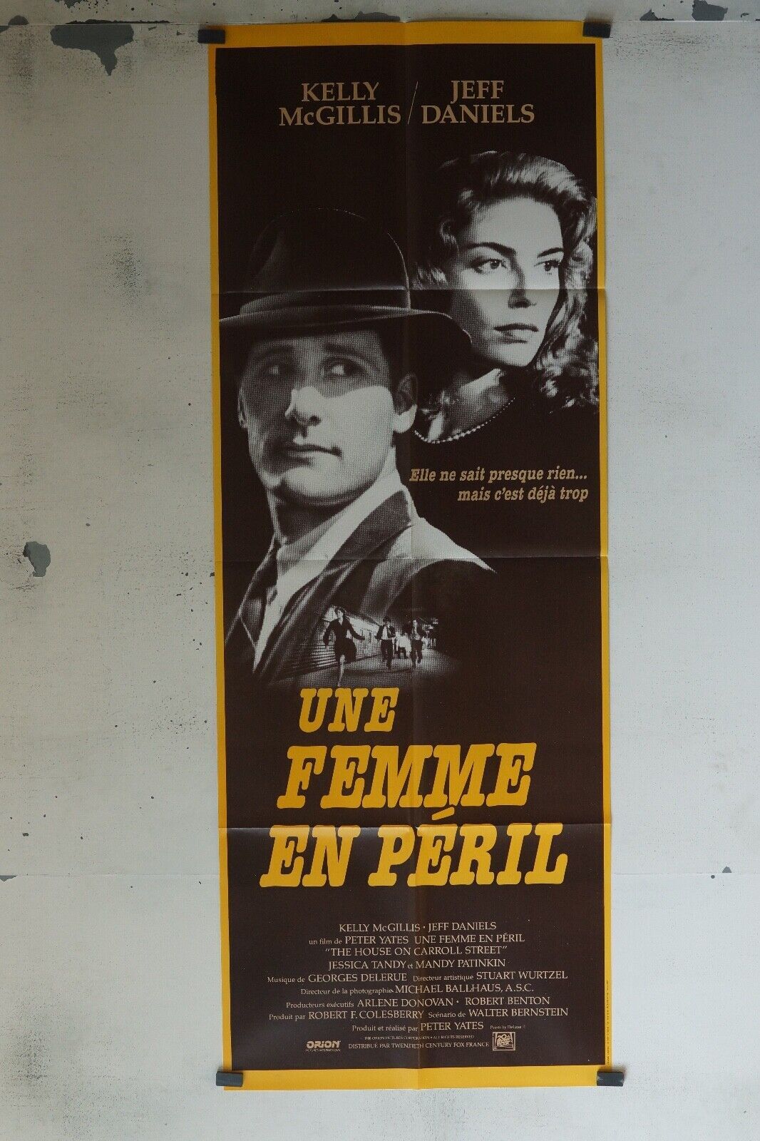 UNE FEMME EN PÉRIL 60x160 ORIGINAL POSTER KELLY MCGILLIS