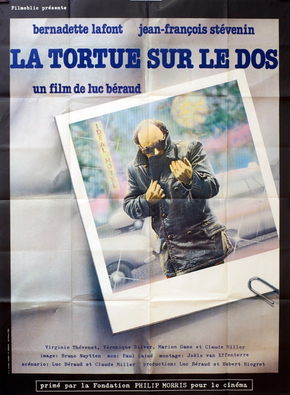 LA TORTUE SUR LE DOS MOVIE POSTER ORIGINAL 120x160  BERNADETTE LAFONT