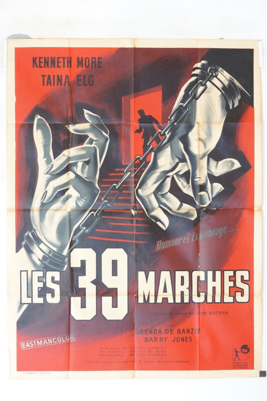 LES 39 MARCHES MOVIE POSTER ORIGINAL 120x160 KENNETH MORE