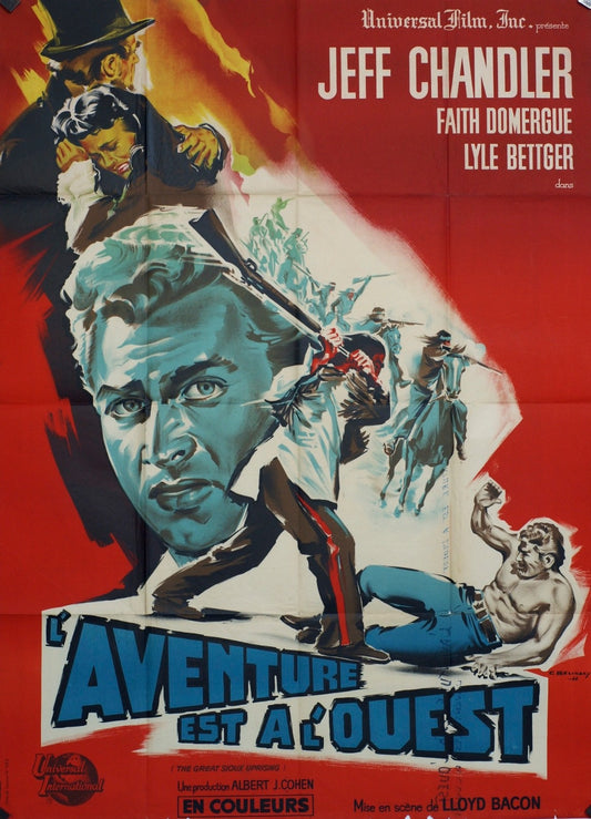 L’AVENTURE EST À L’OUEST JEFF CHANDLER POSTER ORIGINAL 120x160