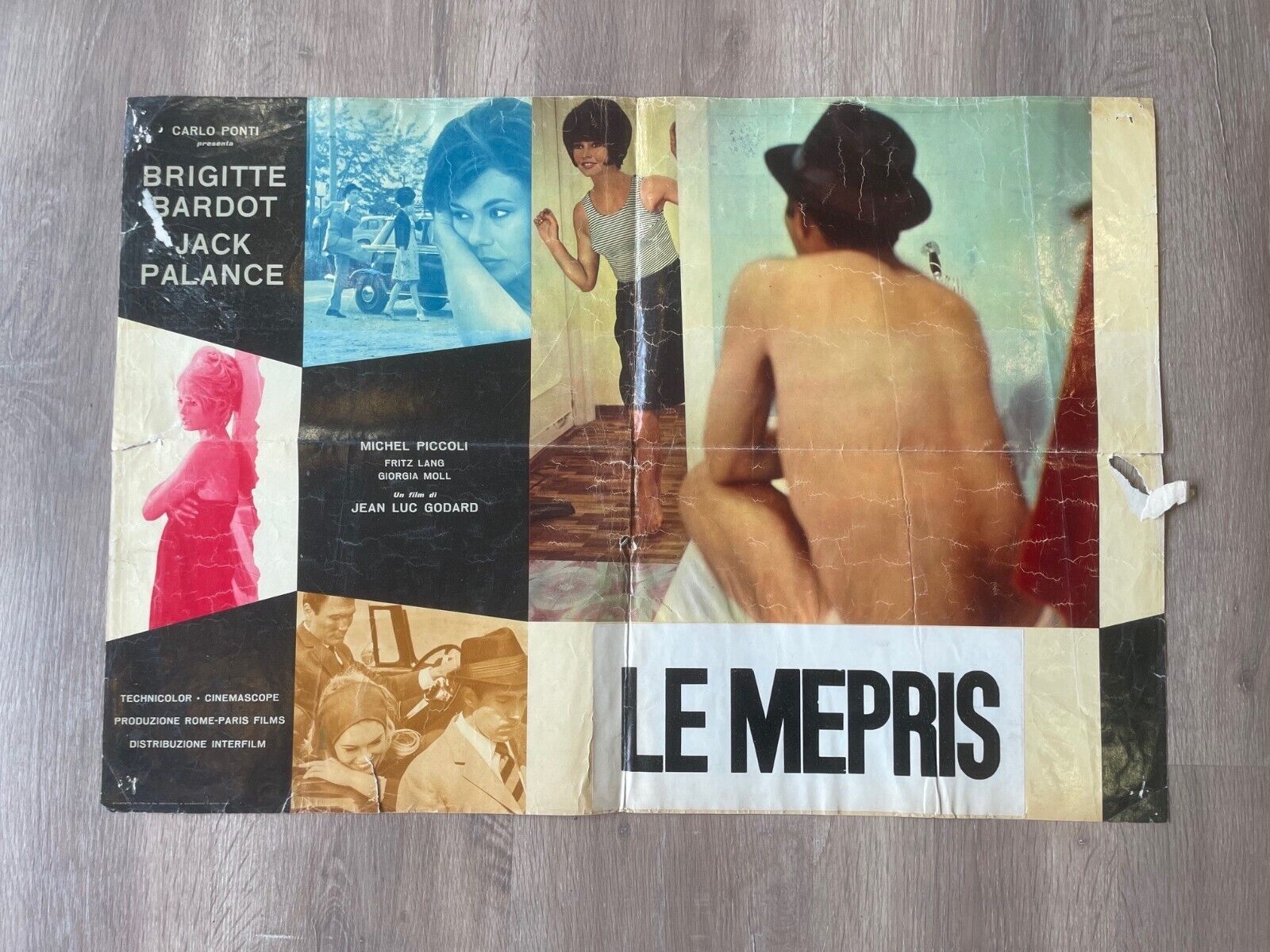 LE MÉPRIS, CONTEMPT, PHOTOS, BRIGITTE BARDOT, MOVIE POSTER ORIGINAL (50X70)