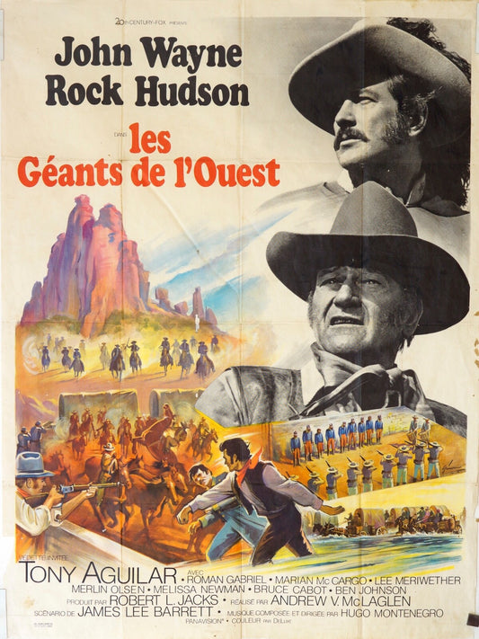 LES GÉANTS DE L’OUEST ORIGINAL MOVIE POSTER 120X160 JOHN WAYNE