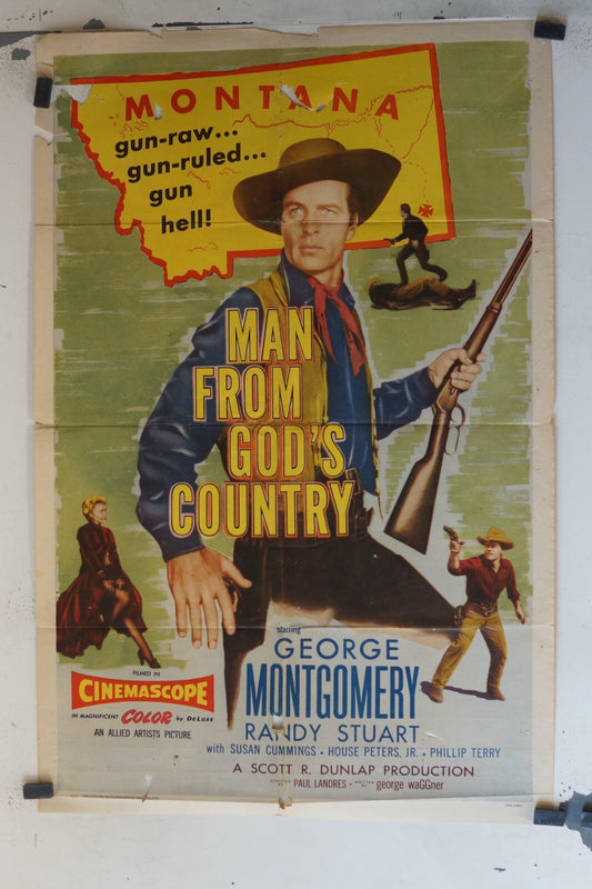 MAN FROM A GOD'S COUNTRY MOVIE POSTER ORIGINAL (69x103), George Montgomery